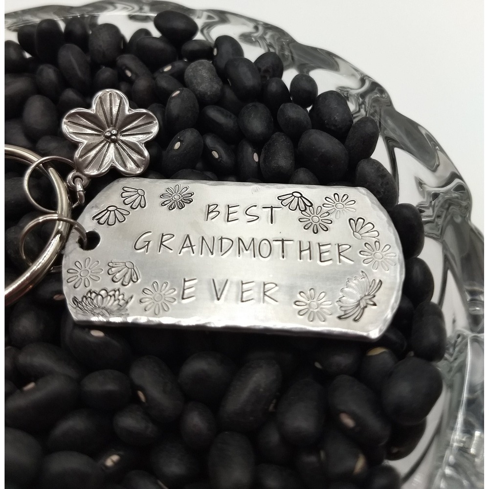 "Best Grandmother Ever!" Hand Stamped Keychain Great gift‎ idea!